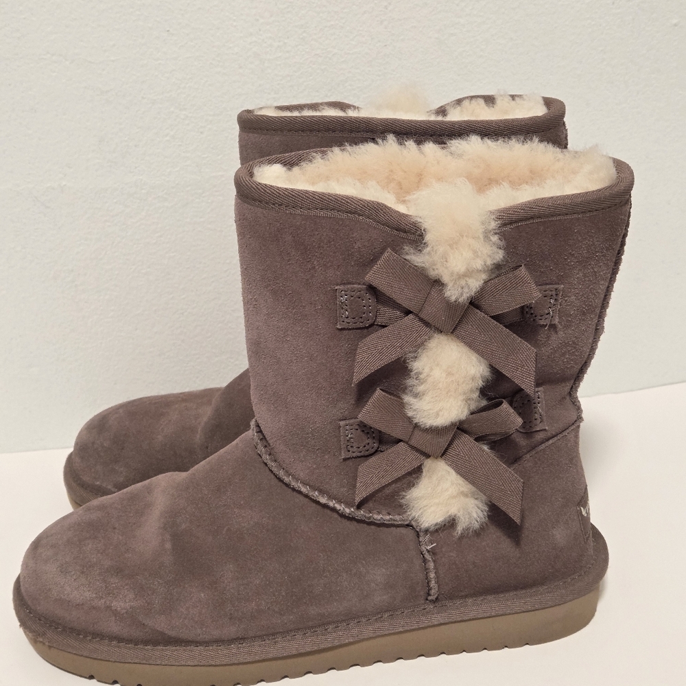 Koolaburra UGG Boots  Suede Victoria Short Winter Boot Sz 7 - Picture 7 of 16
